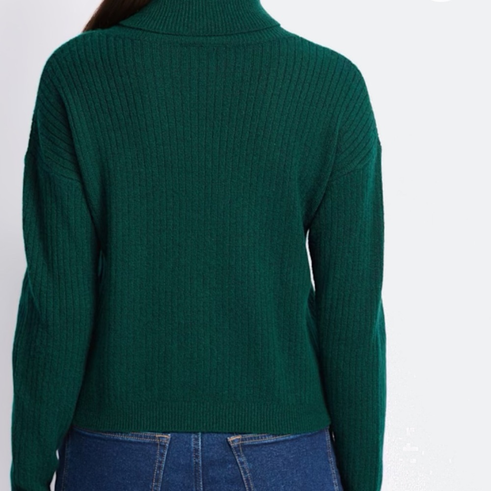 Threads 4 Thought Toki Rib Turtleneck Sweater in Evergreen - Picture 3 of 5